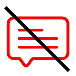 Youtube Spam Remover logo - a red message bubble with a slash through it